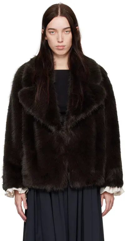 Staud Brown Soprano Faux-fur Jacket In Espr Espresso