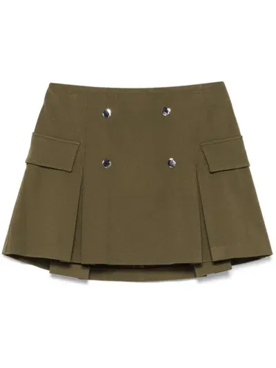 Staud Divison Mini Skirt In Green