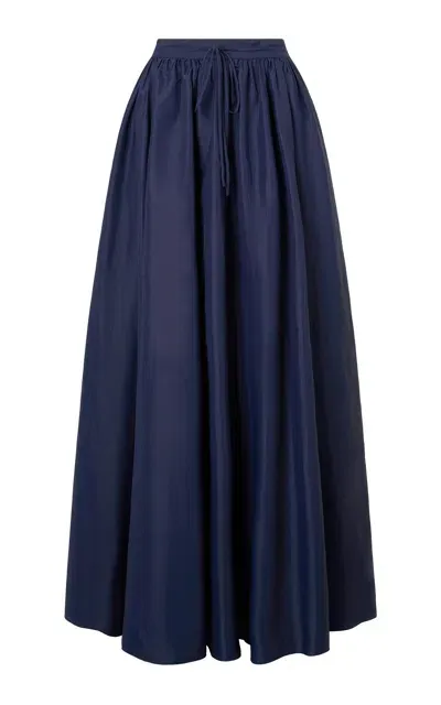 Staud Eden Nylon Maxi Skirt In Blau