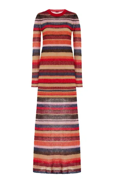 Staud Eiza Striped Knit Maxi Dress