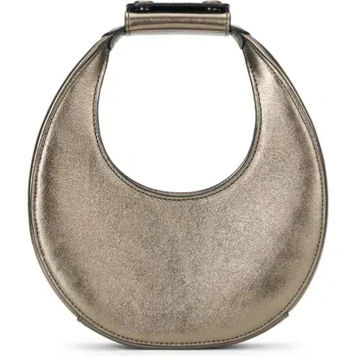 Staud Good Night Moon Metallic Leather Top Handle Bag In Agbr Aged Bronze