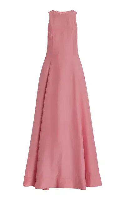 Staud Heike Sleeveless Wool-blend Maxi Dress In Pink