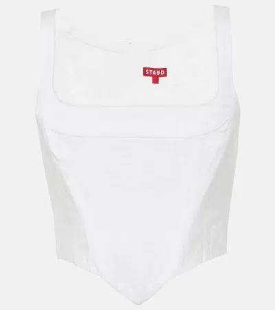 Staud Linen Bustier In White