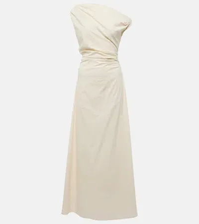 Staud Maxi Phare Cotton Poplin Maxi Dress In Buttercream