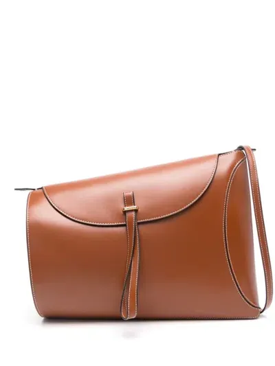 Staud Mia Leather Cross Body Bag In Brown