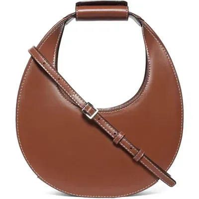 Staud Mini Moon Leather Bag In Tan