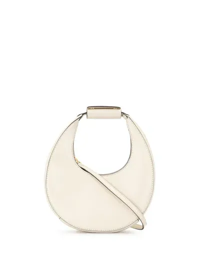 Staud Moon Small Leather Shoulder Bag In White