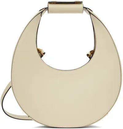 Staud Moon Small Leather Shoulder Bag In Cream