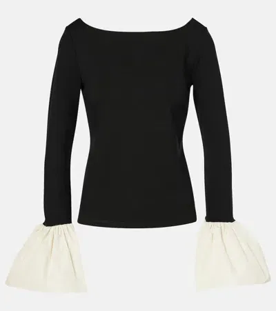 Staud Paige Top In Bliv Black/ivory