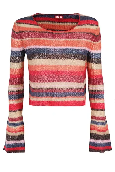 Staud Parker Striped Crewneck Jumper In Multi