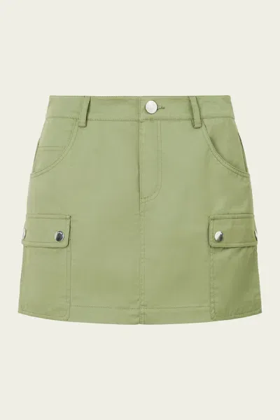 Staud San Carlos Mini Skirt In Moss In Green