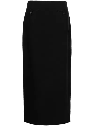 Staud High-waisted Midi Skirt In Black