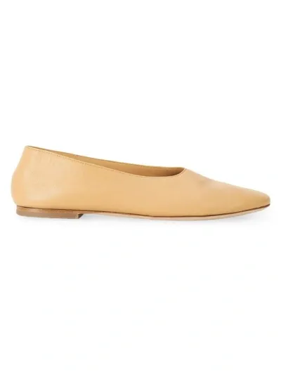 Staud Women's Alba Leather Ballet Flats In Porcini