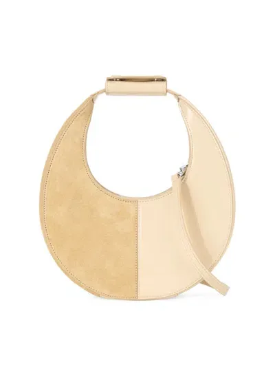 Staud Women's Mini Moon Split Leather Bag In Oat