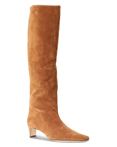 Staud Women's Wally Mid Heel Knee High Boots In Tan