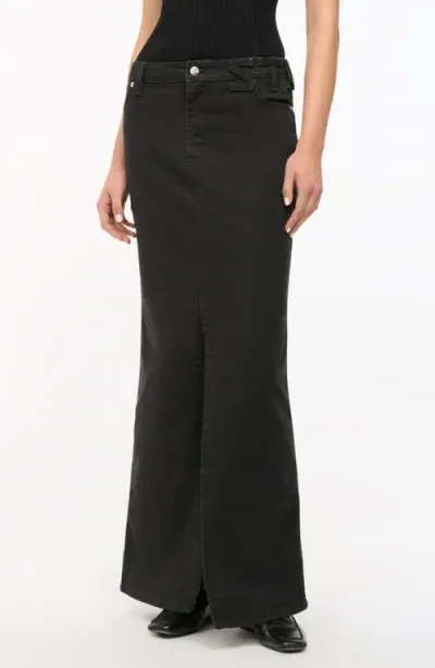 Staud + Wrangler The Denim Maxi Skirt In Black