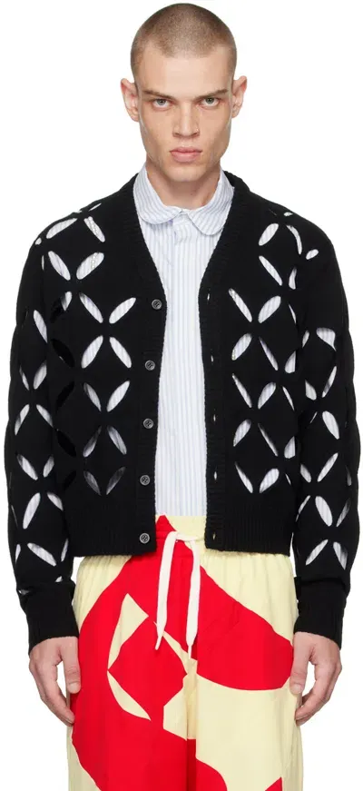 Stefan Cooke Black Slashed Cardigan