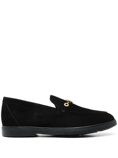 Stefano Ricci Logo-plaque Loafers In Black