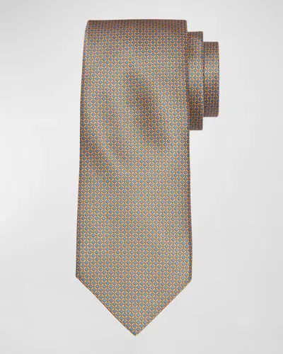 Stefano Ricci Men's Micro-grid Silk Tie In Blue