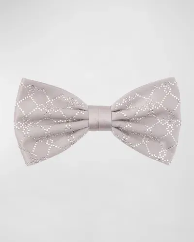 Stefano Ricci Men's Silk Rhinestone Bow Tie In Metallic