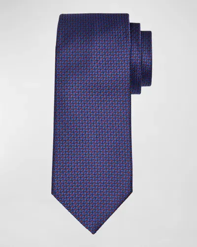 Stefano Ricci Men's Woven Diamond Silk Tie In Blue