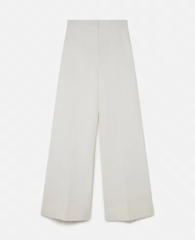 Stella Mccartney High-rise Wide-leg Wool Trousers In Cream White