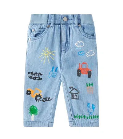 Stella Mccartney Baby Printed Straight Jeans In Blue