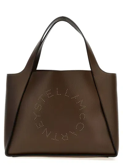 Stella Mccartney Big Logo Shopping Bag In Brown