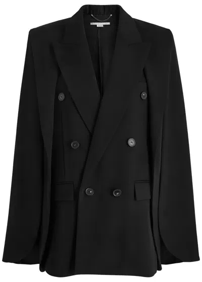 Stella Mccartney Cape-effect Stretch-wool Blazer In Black