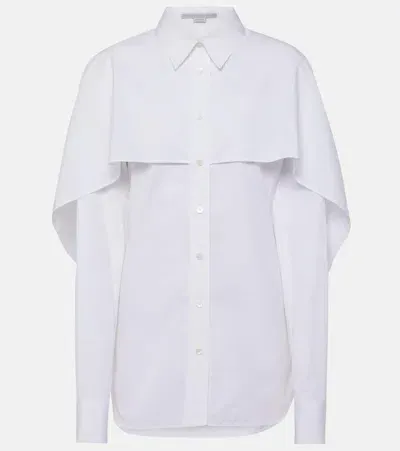 Stella Mccartney Caped Cotton Blouse In White