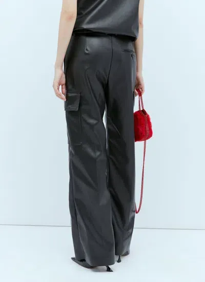 Stella Mccartney Cargo Vegan Leather Pants In Black