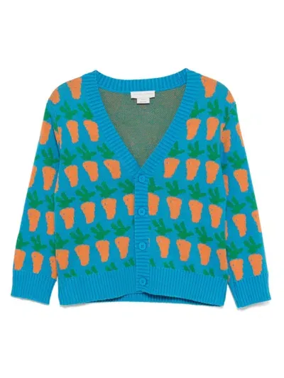 Stella Mccartney Kids' Carrot Graphic Cardigan In Blue