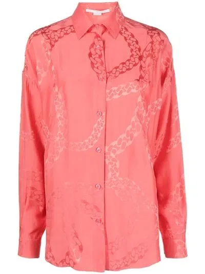 Stella Mccartney Chain-print Button-up Shirt In Pink