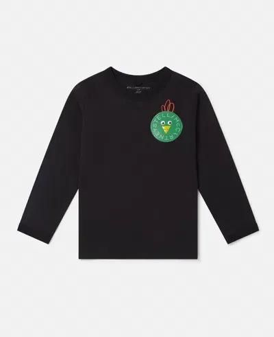 Stella Mccartney Chicken Logo Long-sleeve T-shirt In Black