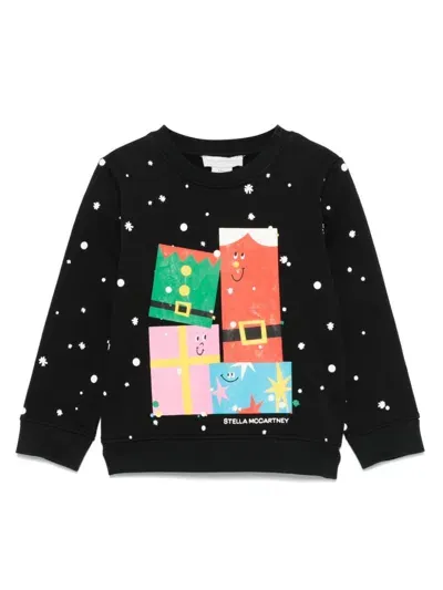 Stella Mccartney Kids' Christmas-motif Sweatshirt In Black