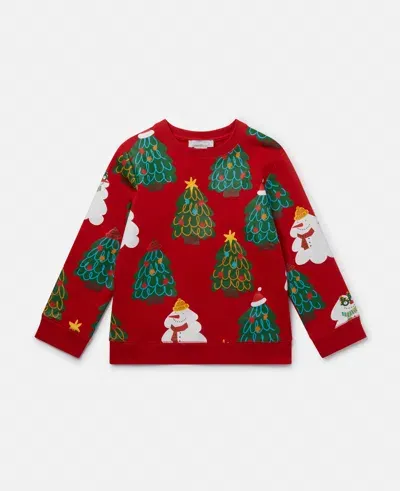 Stella Mccartney Christmas Tree Pattern Sweatshirt In Red