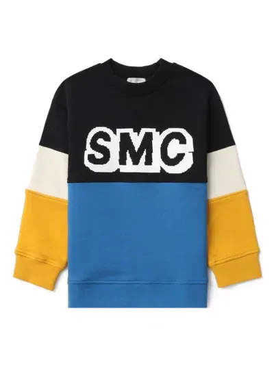 Stella Mccartney Kids' Colourblock Cotton Sweatshirt In Blue