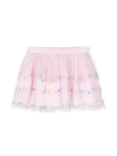 Stella Mccartney Kids' Pink Tulle Skirt For Girl In Wisteria Pink