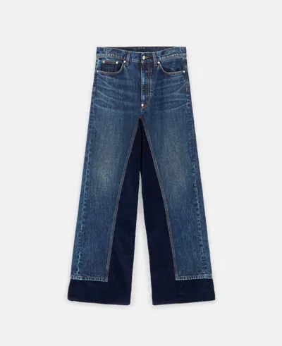 Stella Mccartney Corduroy High-rise Straight Leg Jeans In Blue