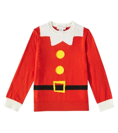 Stella Mccartney Kids' Cotton And Wool Sweater In Red