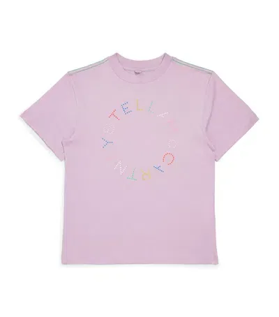 Stella Mccartney Kids' Cotton Logo T-shirt In Purple