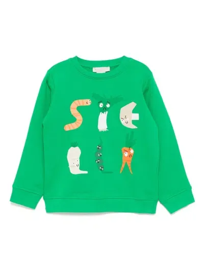 Stella Mccartney Kids' Cotton Sweatshirt In Green