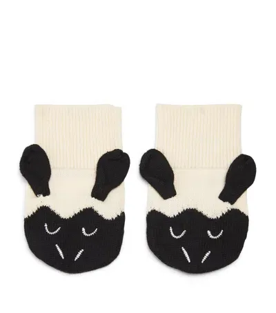 Stella Mccartney Kids' Cotton-wool Sheep Mittens In White