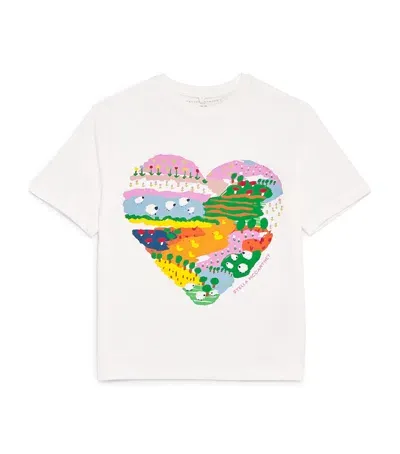 Stella Mccartney Kids' Countryside Heart Print T-shirt In Ivory