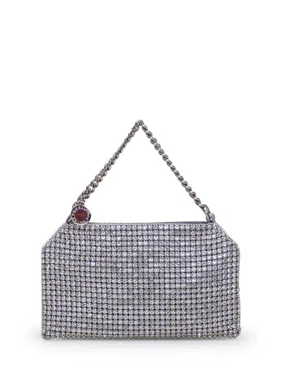 Stella Mccartney Clutch Bag With Crystals In Silver