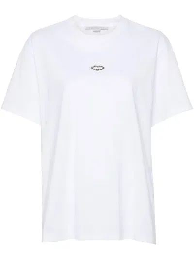 Stella Mccartney Crystal Lips T-shirt In Weiss