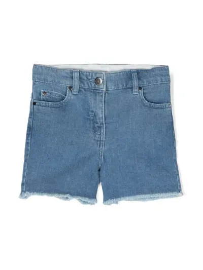 Stella Mccartney Kids' Shorts Aus Baumwolldenim In Hellblau