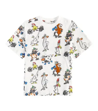 Stella Mccartney Kids' Doodle Cotton Jersey T-shirt In White