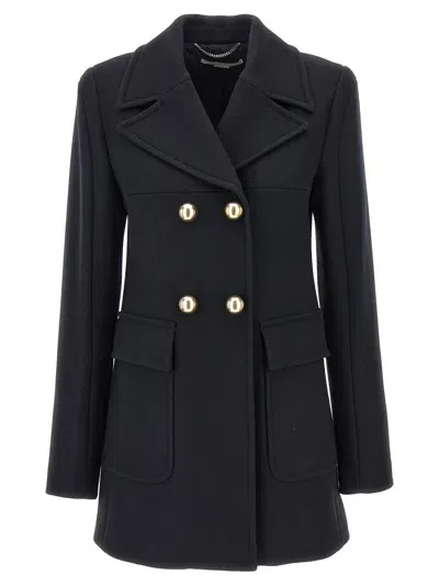 Stella Mccartney Double-breasted Coat In Black