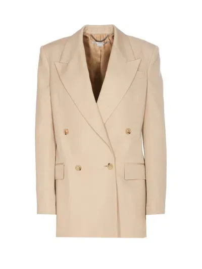 Stella Mccartney Double Breasted Jacket In Sabbia